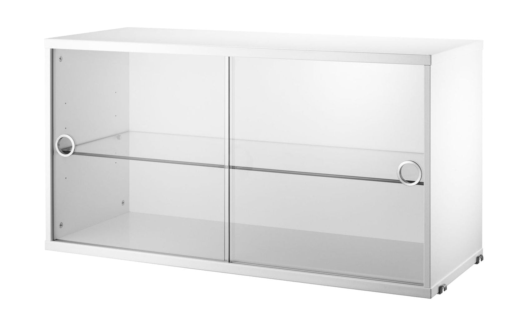 String Furniture String System Cabinet Element met schuifglazen deuren, wit
