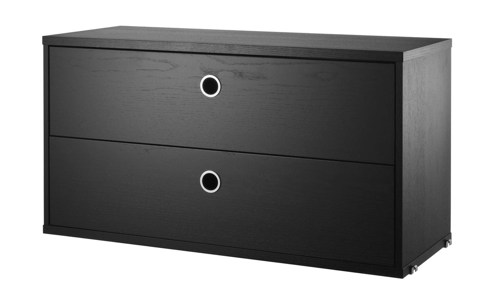 String Furniture String System Drawer Element Black Stained Ash, 30x78x42 Cm