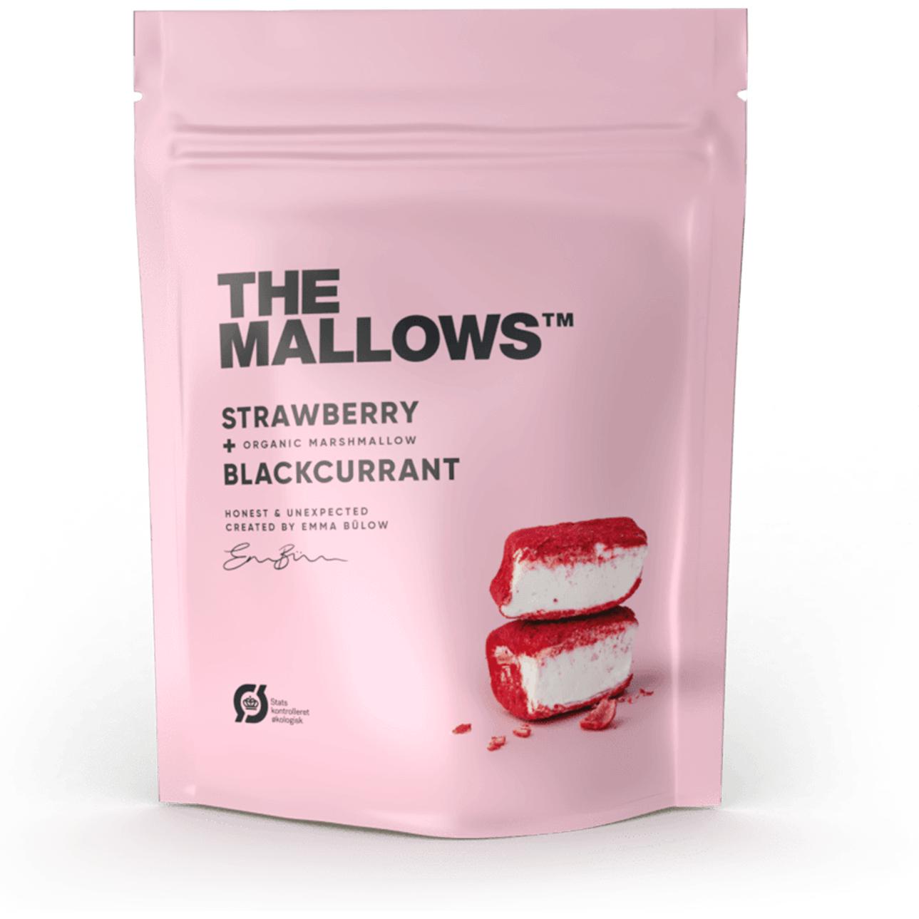 Mallows marshmallows med jordbær og solbær, 80g
