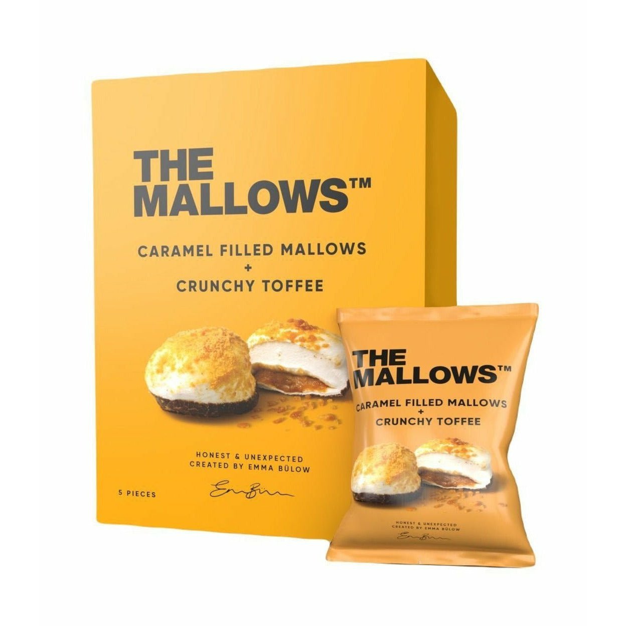 The Mallows Vaahtokarkkeja, joissa on karamelli täyttö rapeaa toffee, 55 g