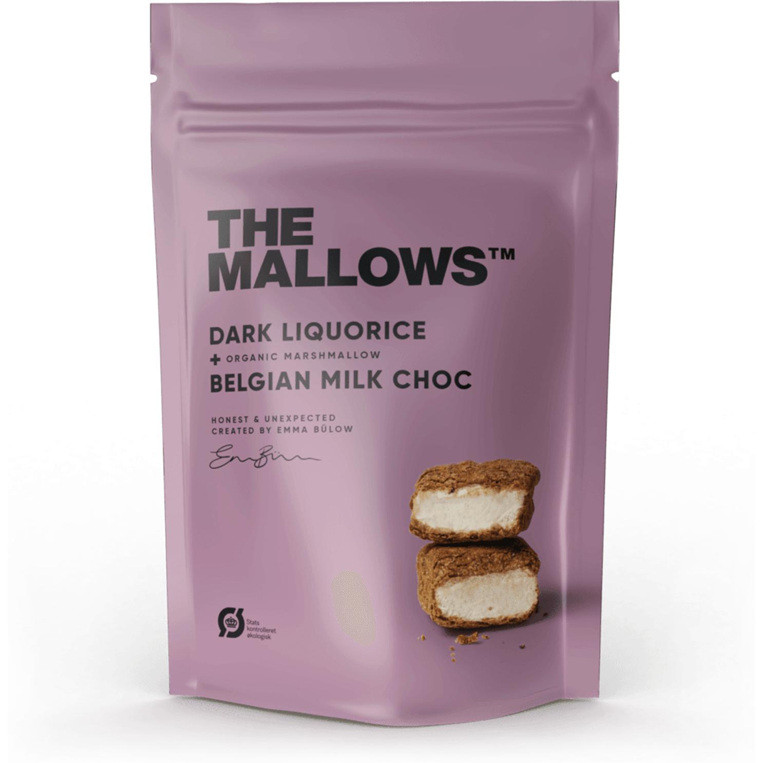 Mallows marshmallows med lakris og sjokolade, 150g