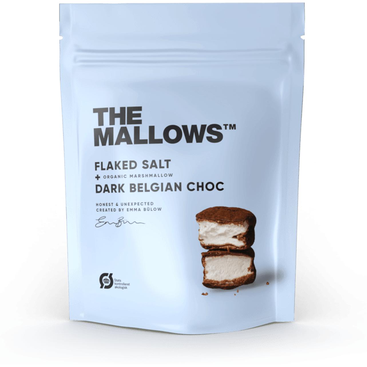 Mallows marshmallows med salt og mørk sjokolade, 90g