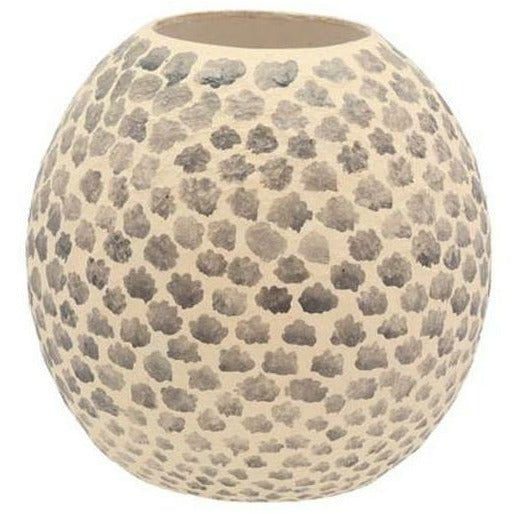 Villa Collection Decorative Vase øx H 18.5x20 Cm, Cream/Grey