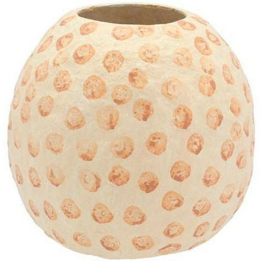 Villa Collection Decorative Vase øx H 18.5x20 Cm, Cream/Nougat