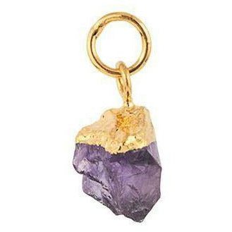 Vincent Monthly Stone Pendant February Ametyst Gold Plated