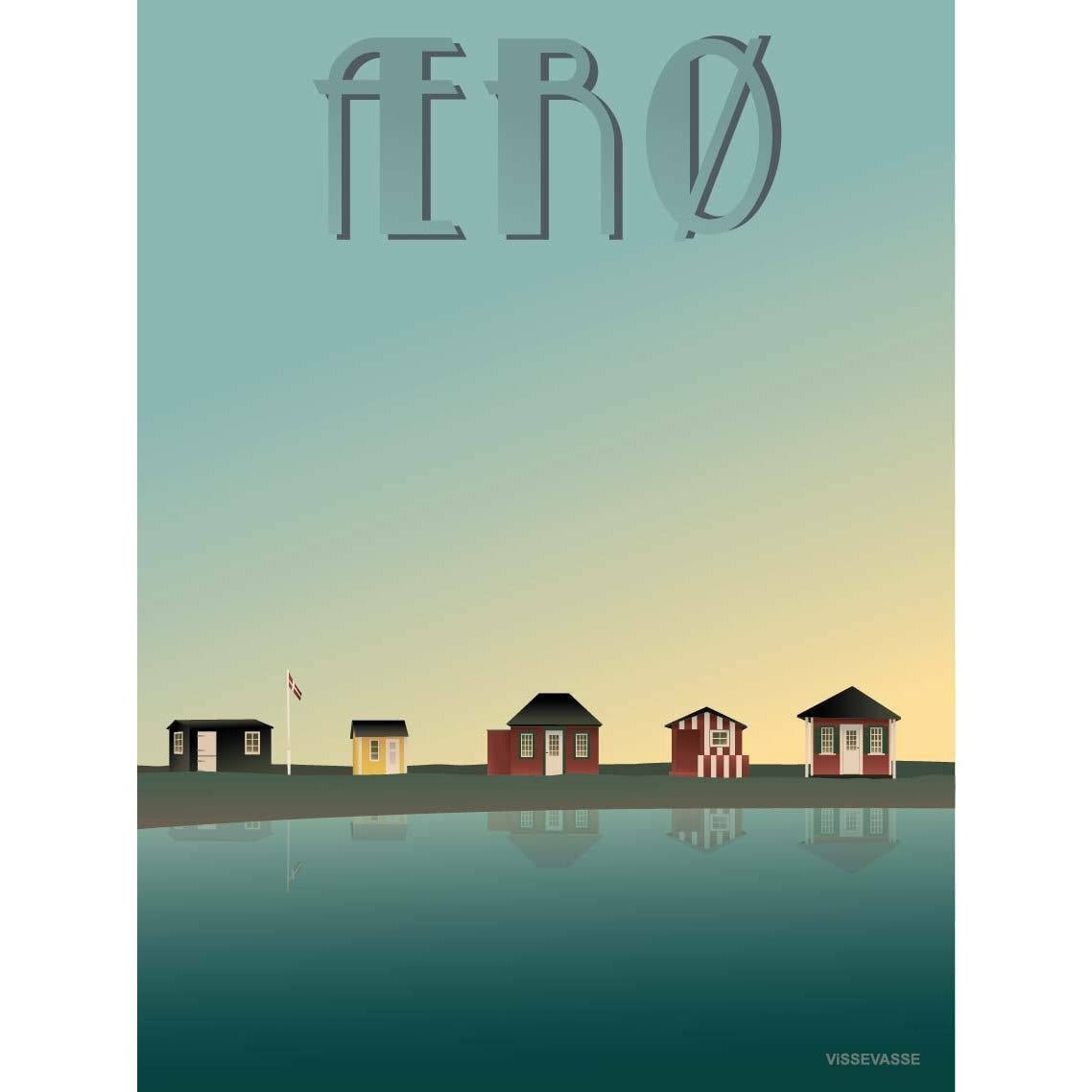 Vissevasse Ærø Beach Huts Poster, 30 x40 cm