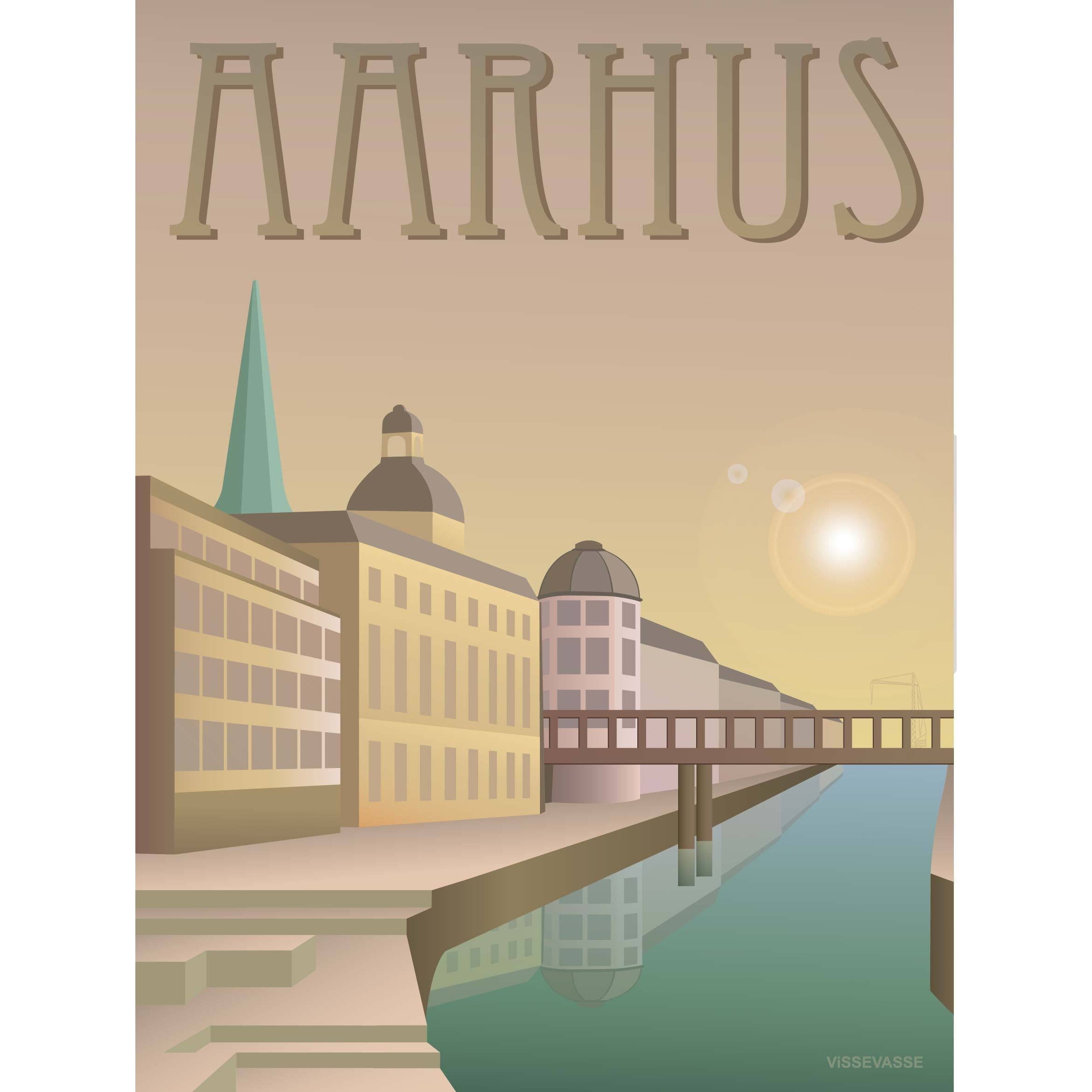 Poster del fiume Vissevasse Aarhus, 15 x21 cm