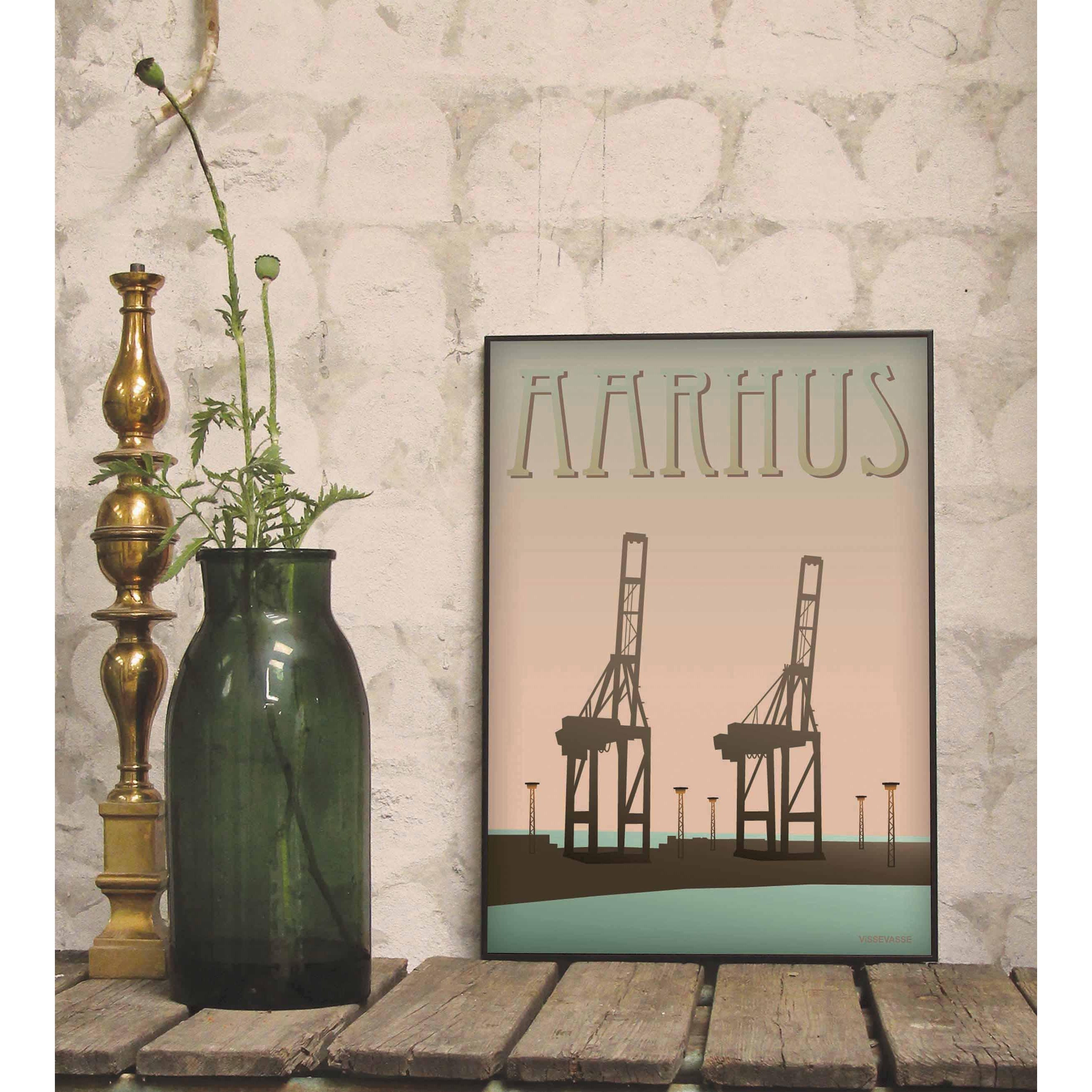Vissevasse Aarhus Harbour Poster, 15 X21 Cm