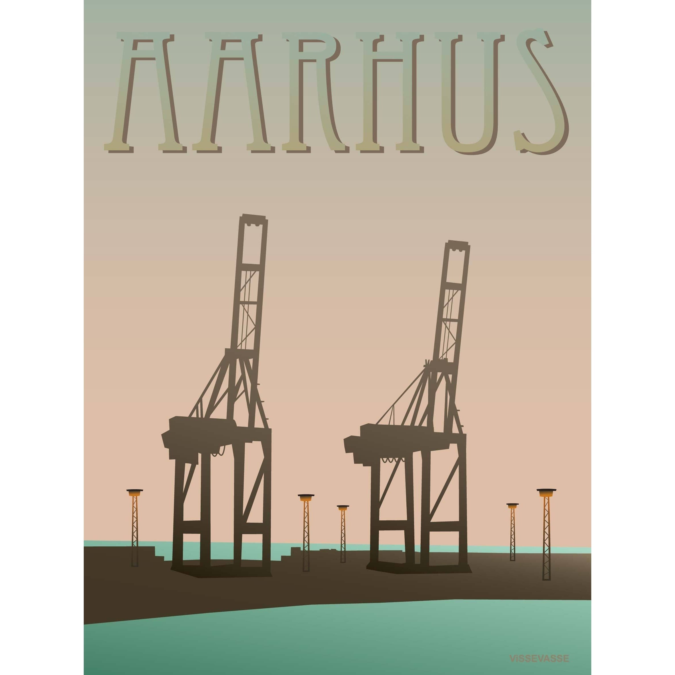 Vissevasse Aarhus Hafen Poster, 15 X21 Cm