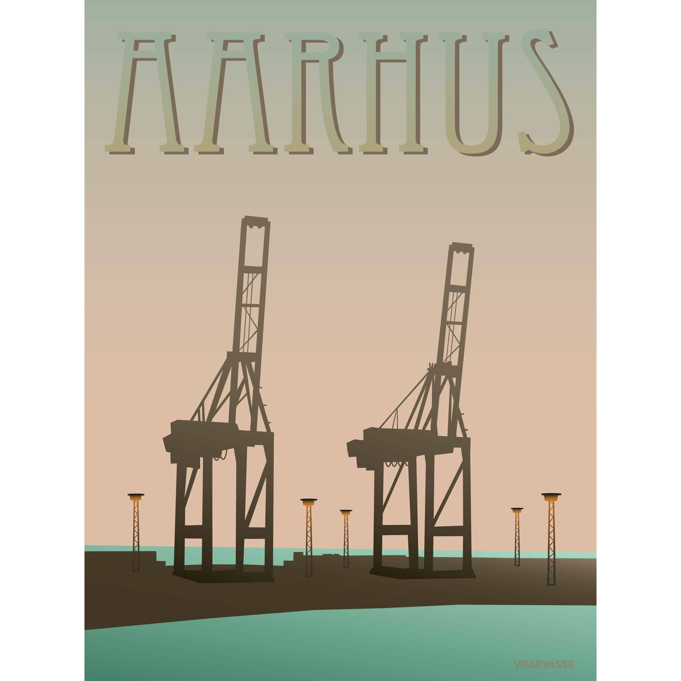 Vissevasse Aarhus Hafen Poster, 30 X40 Cm