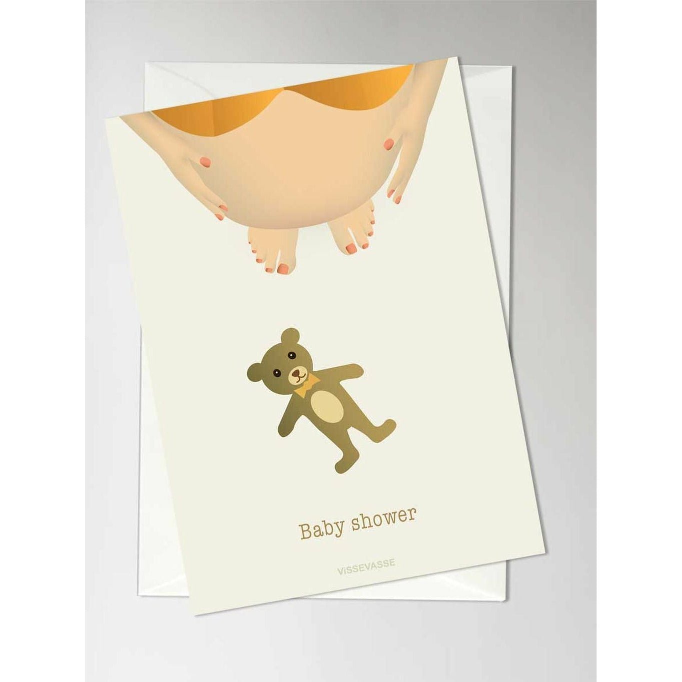 Vissevasse baby shower gratulasjonskort