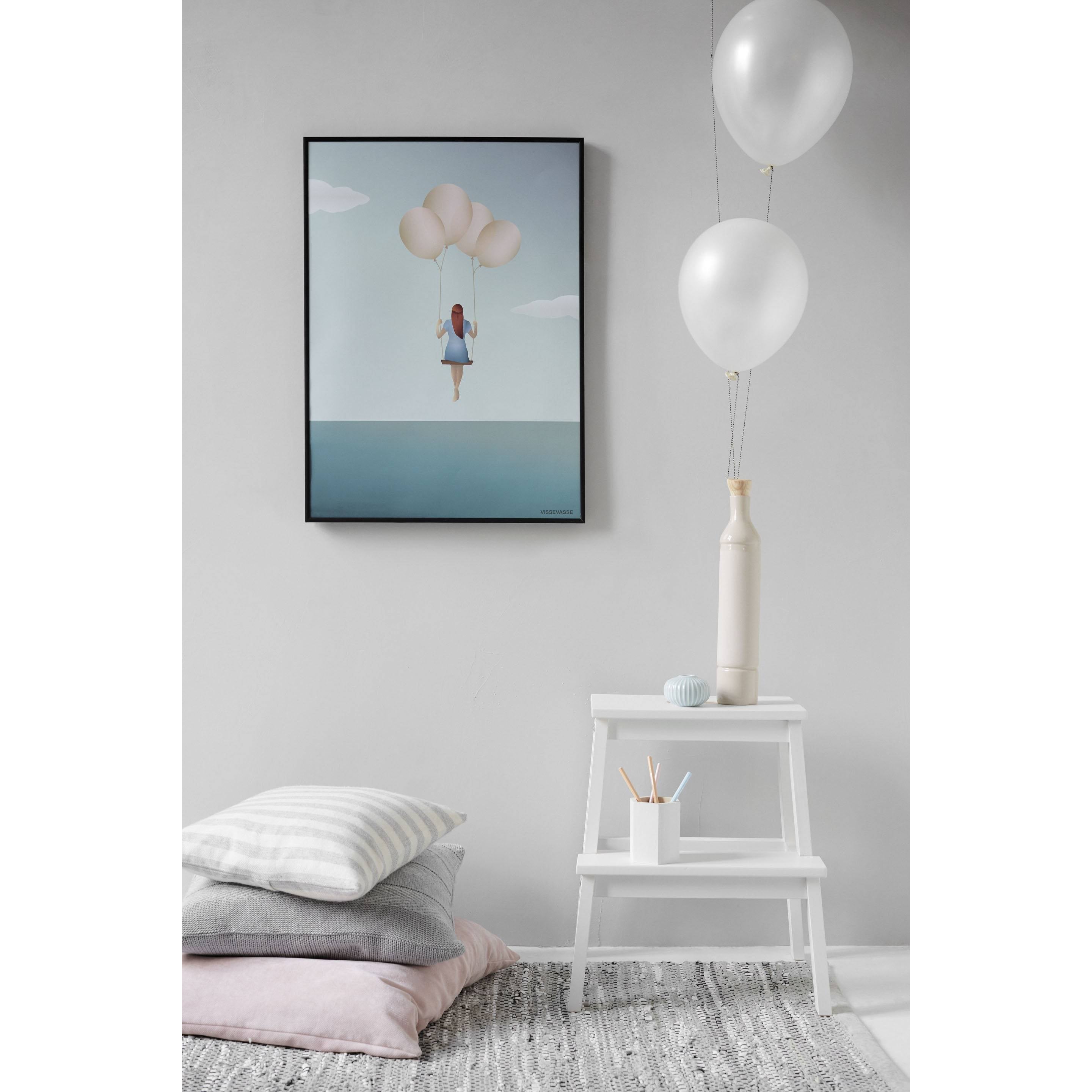 Vissevasse Balloon Dream veggspjald, 15 x21 cm