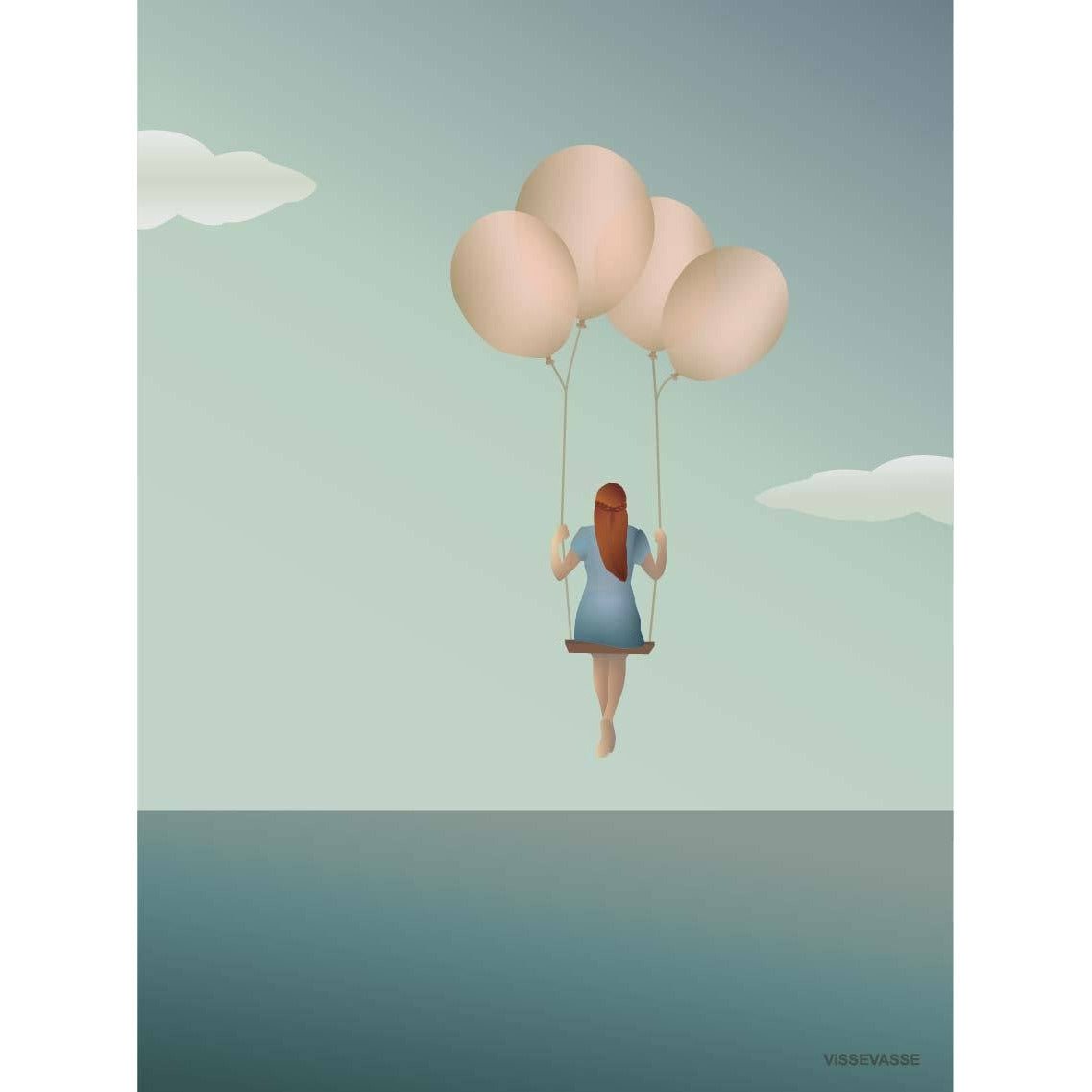 Vissevasse Ballon-Traum-Poster, 30 X40 cm