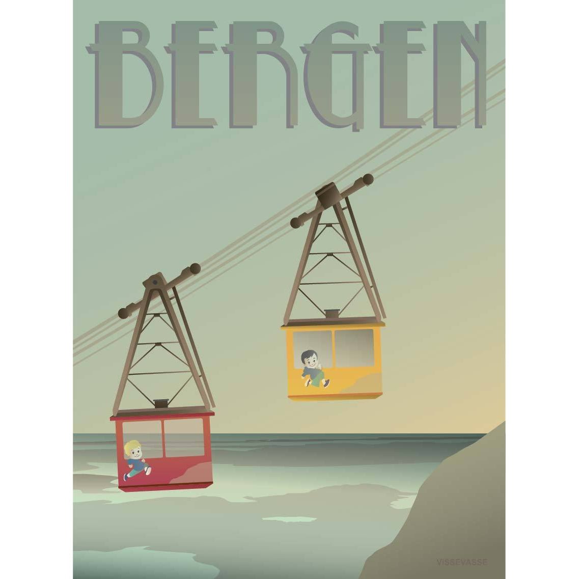 Vissevasse Bergen Seilbahn Poster-Wanddekoration-Vissevasse-inwohn