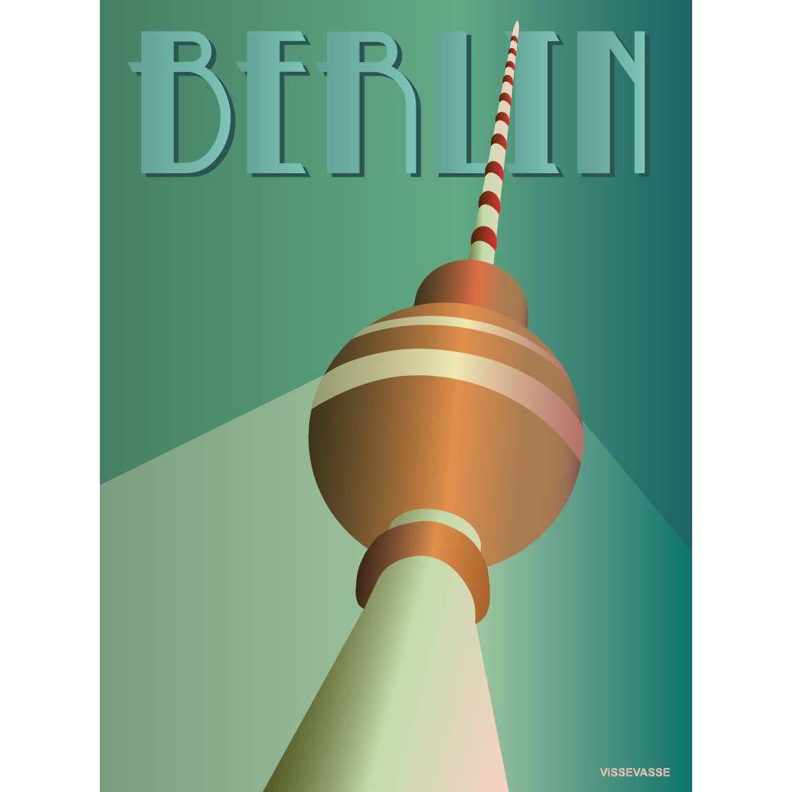 Vissevasse Affiche de la tour TV de Berlin, 15 x21 cm