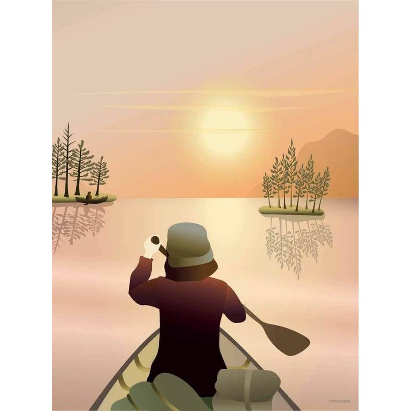 Vissevasse Canoeing On The Lake Poster, 30 X40 Cm