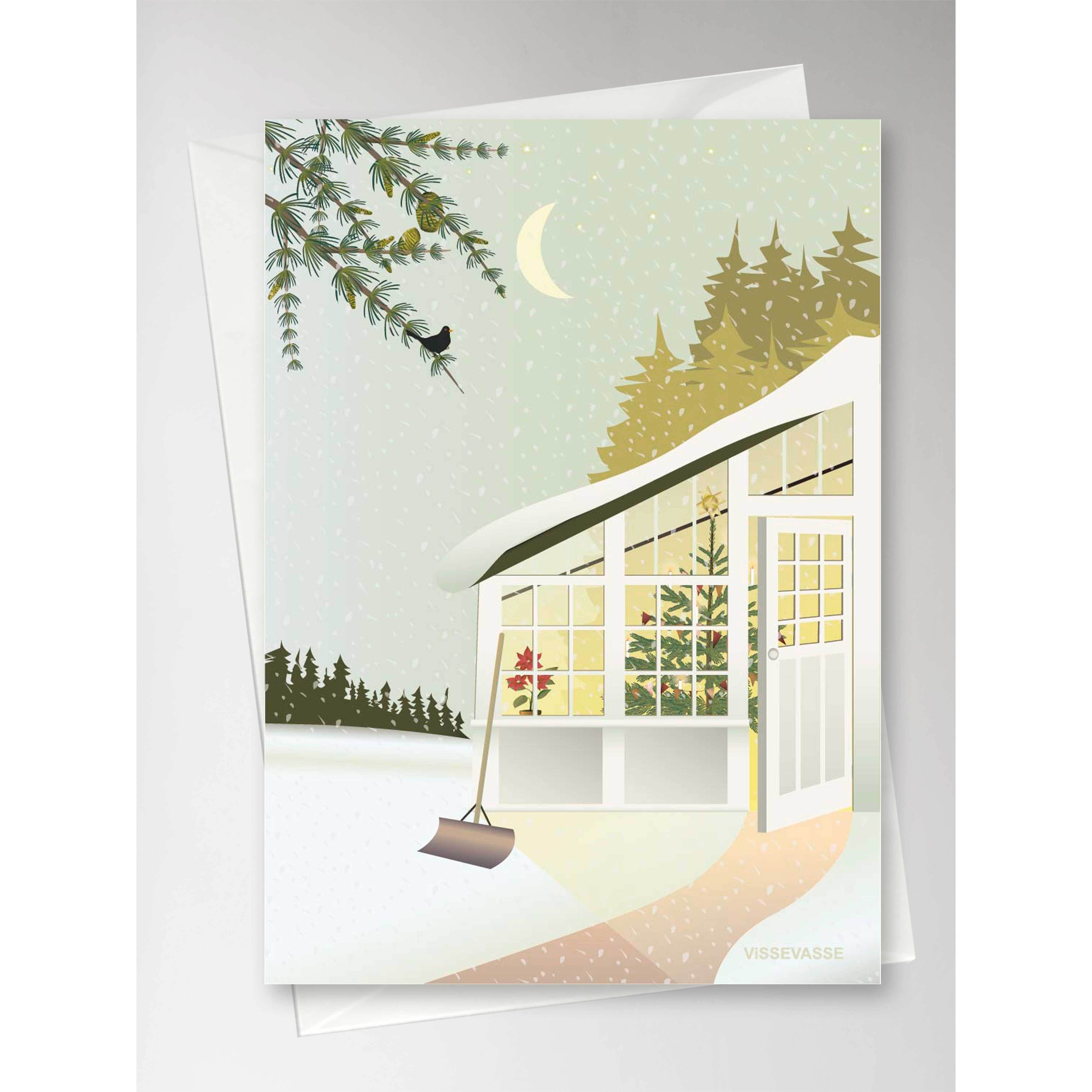 Vissevasse Jul i Greenhouse -gratulationskortet, 10,5x15 cm