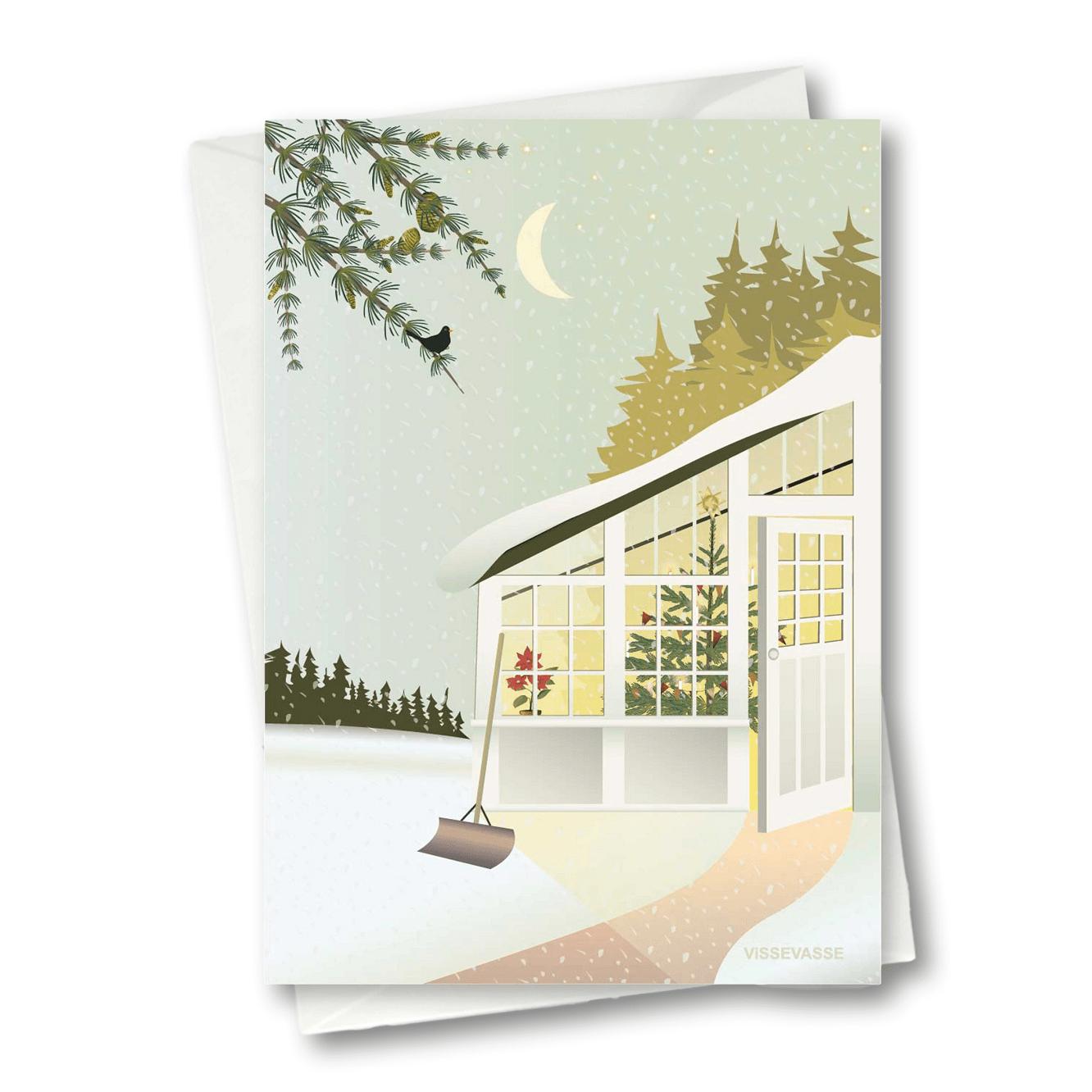 Vissevasse Jul i Greenhouse -gratulationskortet, 10,5x15 cm