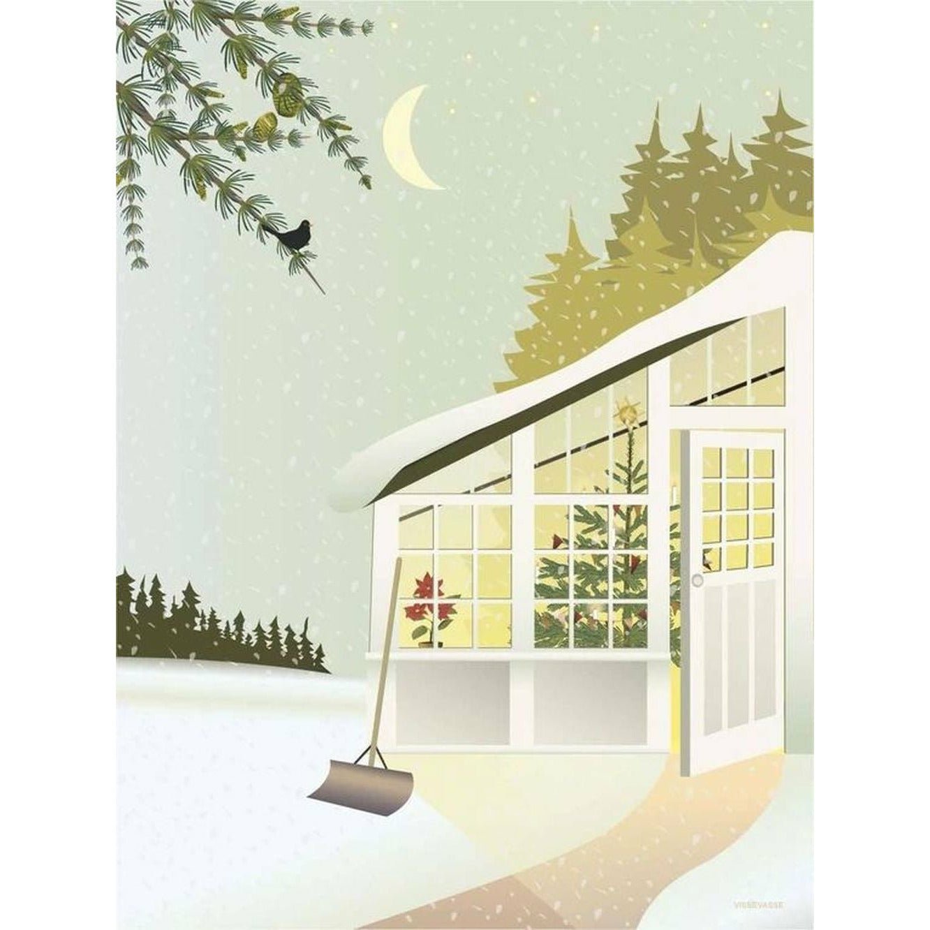 Vissevasse Christmas In The Greenhouse Poster, 15 X21 Cm