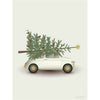 Vissevasse Affiche d'arbre de Noël et petite voiture, 50x70 cm