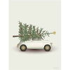 Vissevasse Affiche d'arbre de Noël et petite voiture, 15 x21 cm
