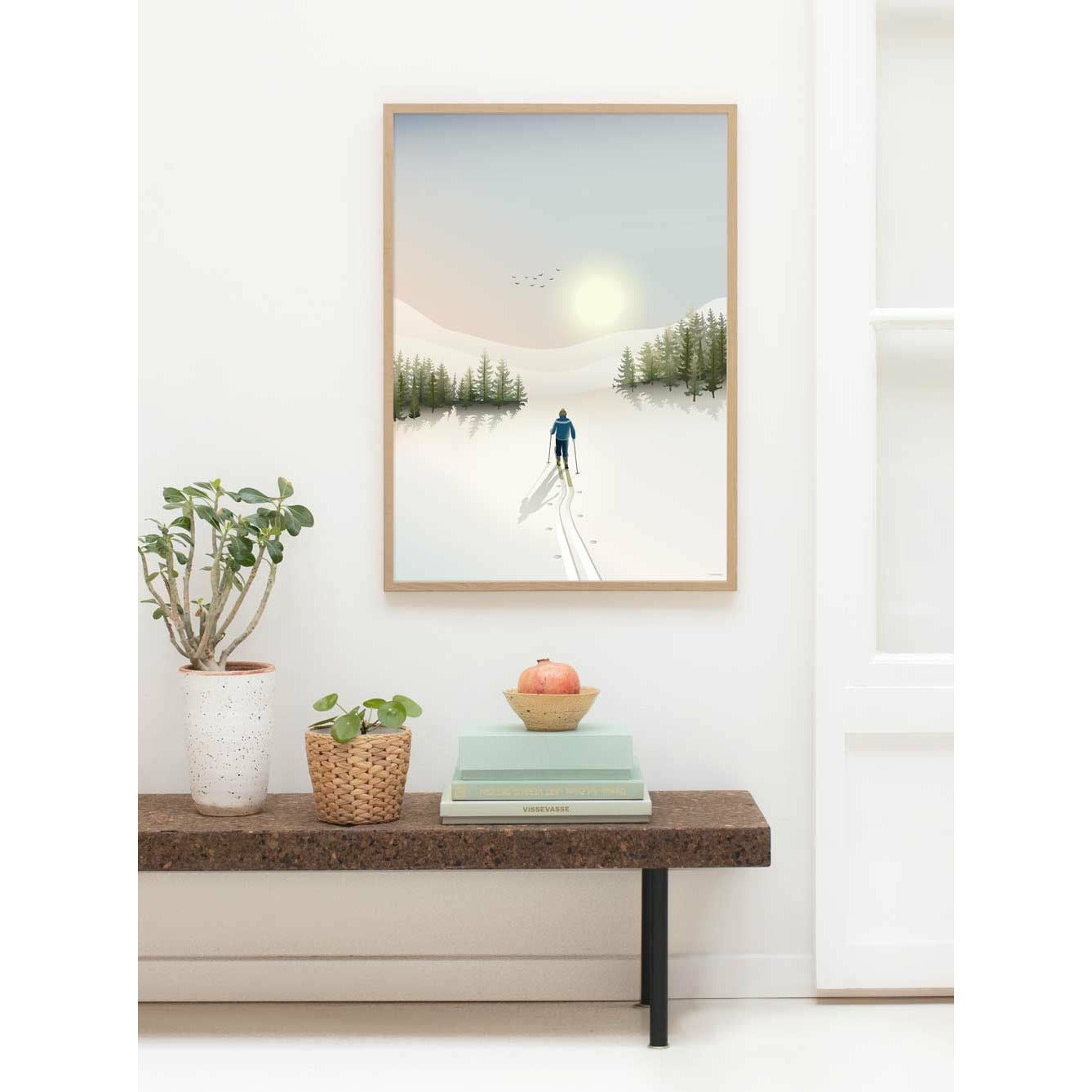 Vissevasse Affiche de ski de cross-country, 15x21 cm