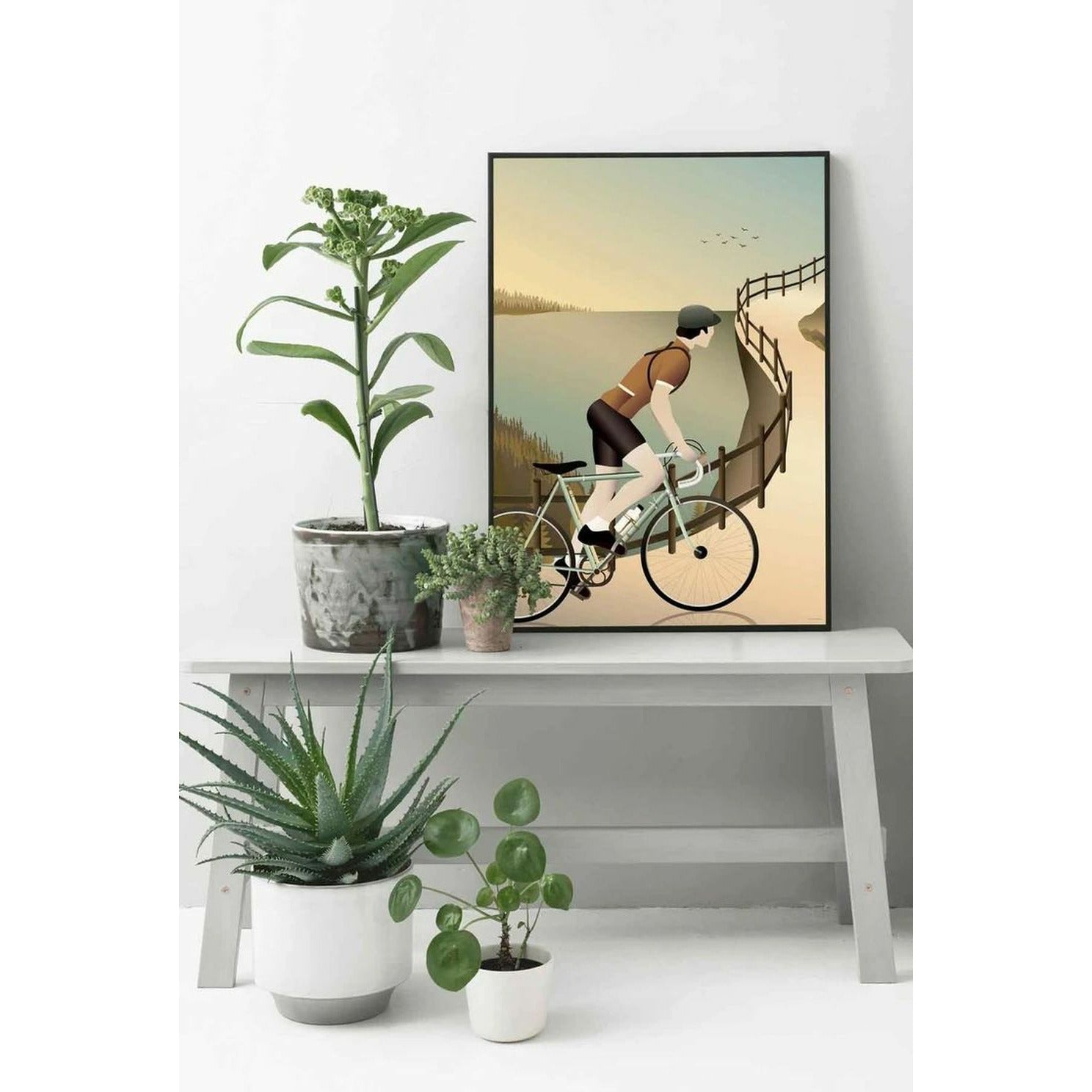 Vissevasse Poster à vélo dans les collines, 50 x70 cm