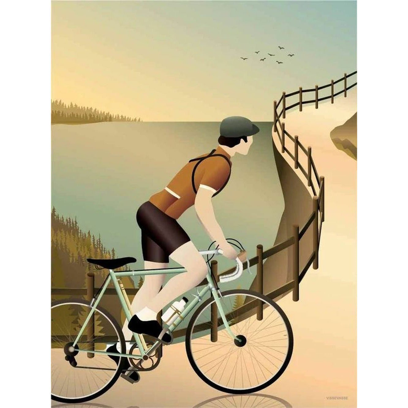 Vissevasse Poster à vélo dans les collines, 50 x70 cm