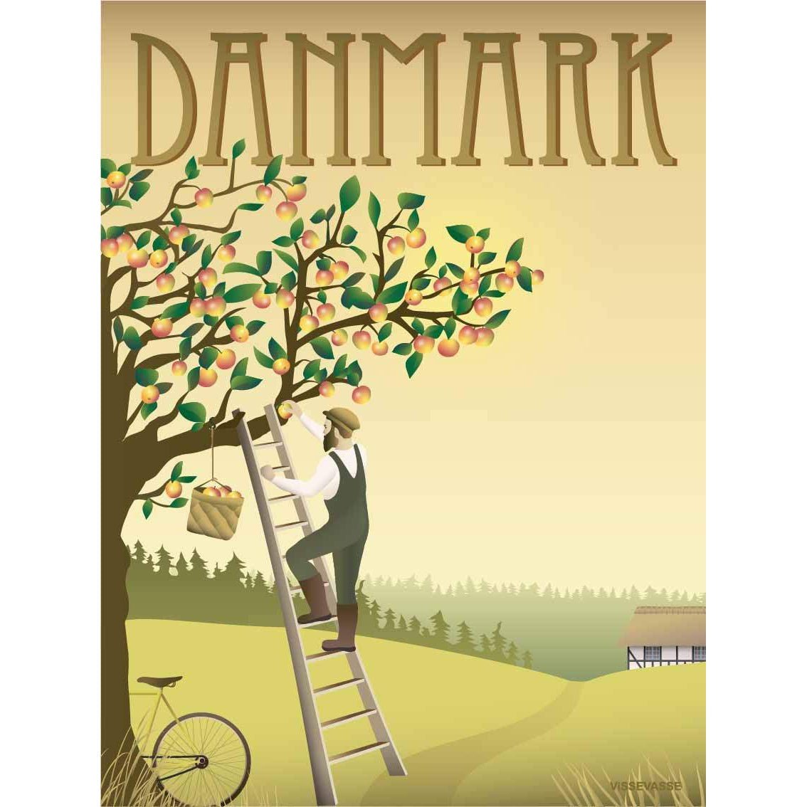 Vissevasse Danimarca poster di Apple Tree, 15 x21 cm