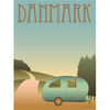 Vissevasse Danimarca poster da campeggio, 15 x21 cm