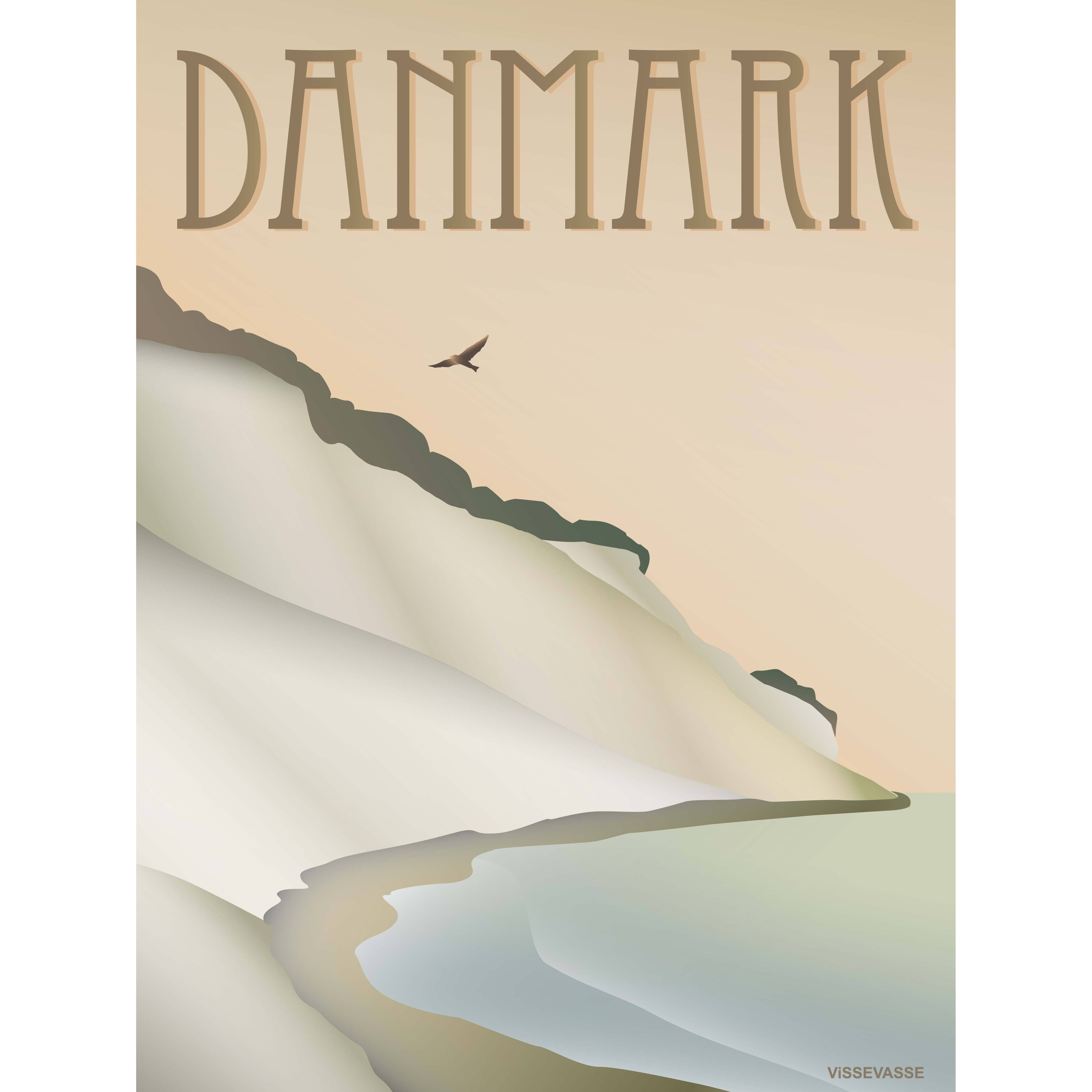 Vissevasse丹麦悬崖海报，15 x21 cm