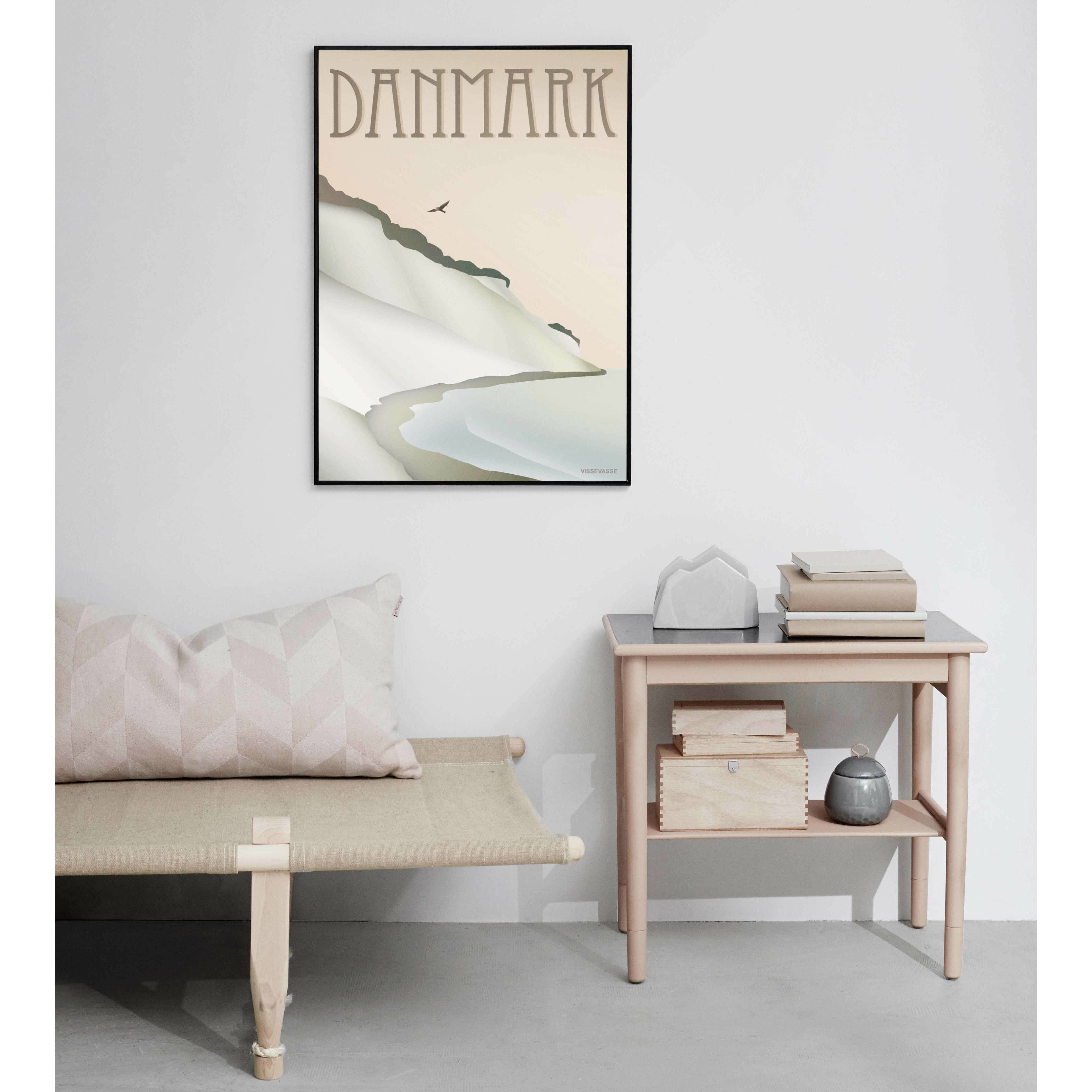 Vissevasse Danmark Cliff Plakat, 30 x40 cm