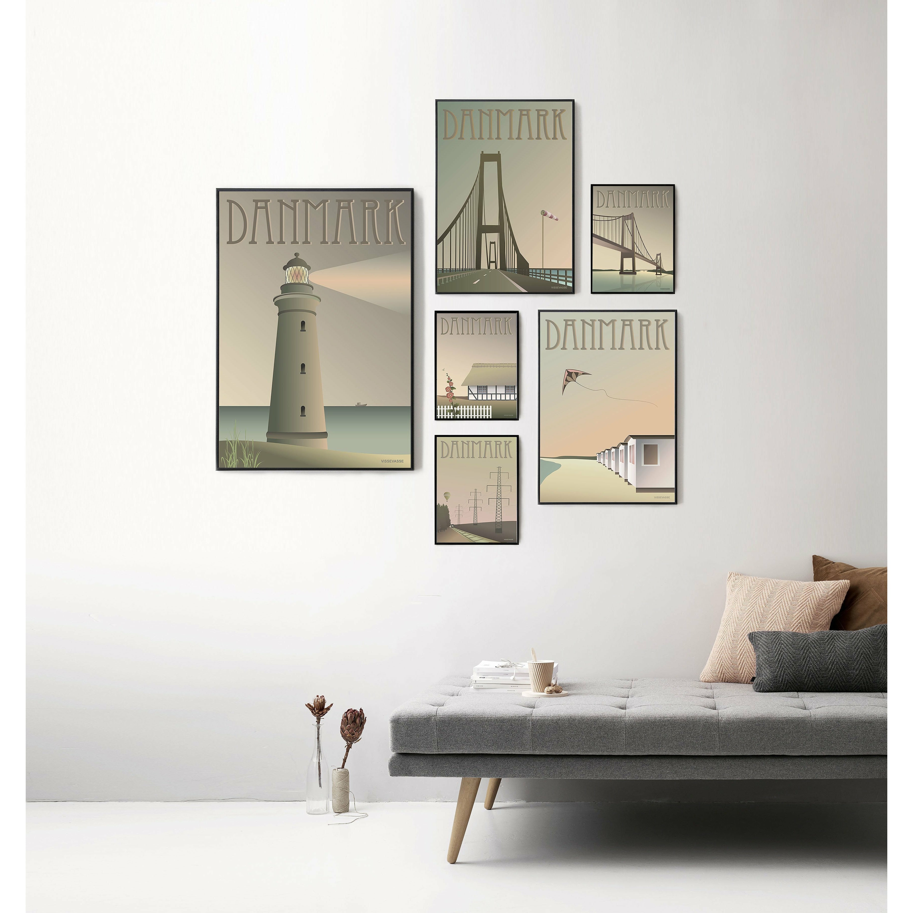 Vissevasse Affiche de phare du Danemark, 30 x40 cm