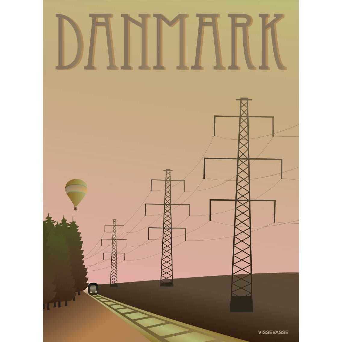Vissevasse Danmark Mast Poster, 15 x21 cm