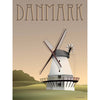 Vissevasse Danmark Mill -plakat, 15 x21 cm