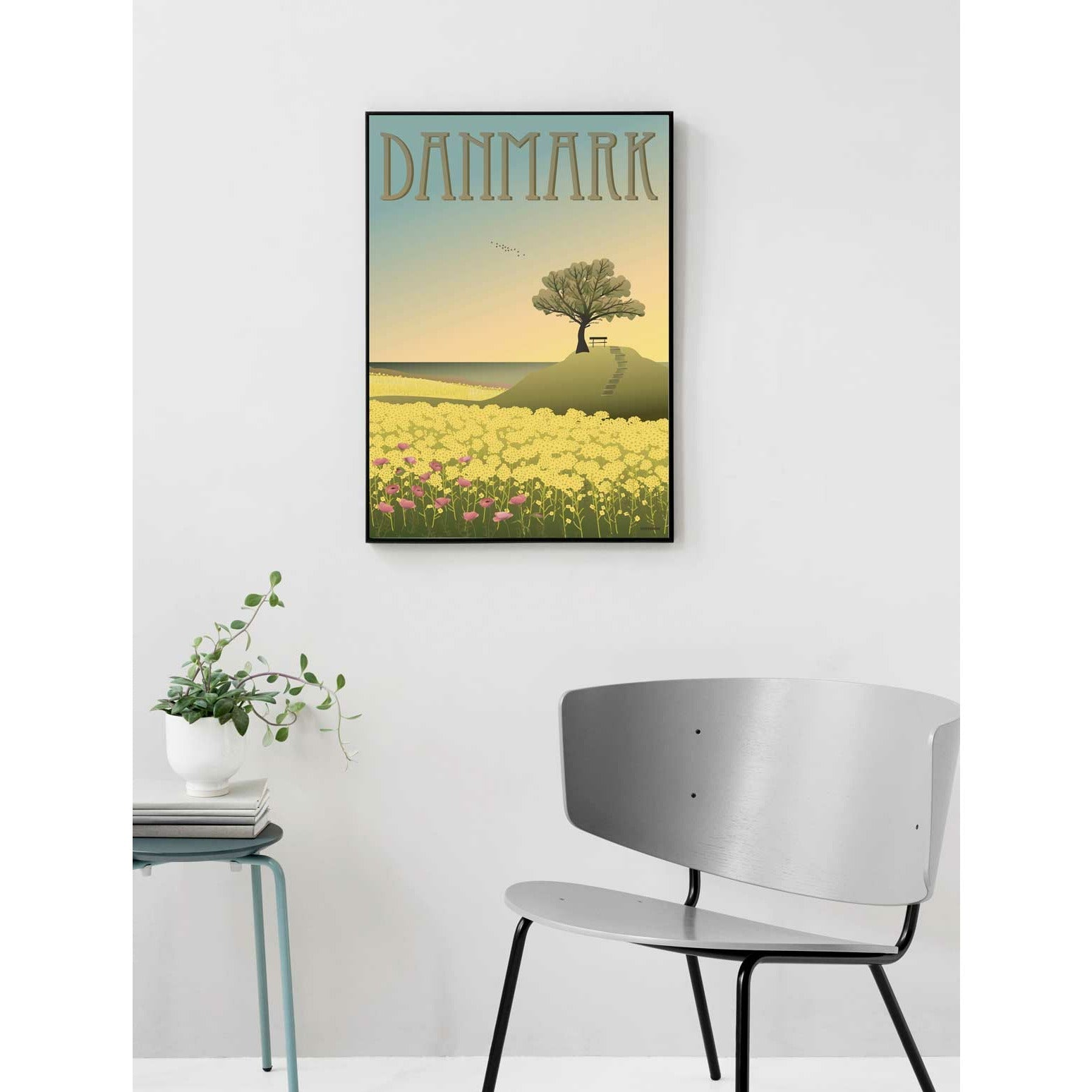 Vissevasse Danimarca Poster di campi di colza, 30x40cm