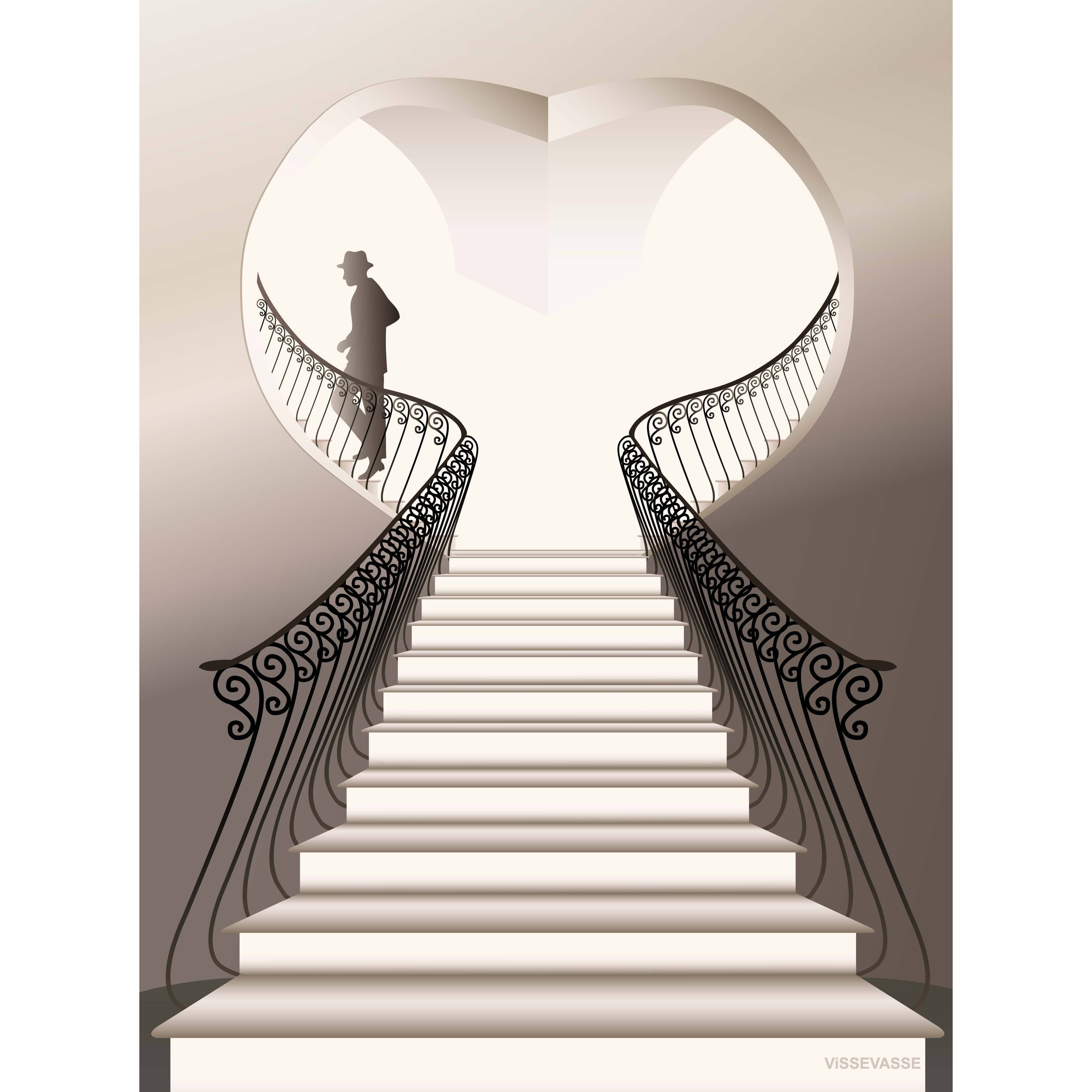 Vissevasse The Man On The Stairs Poster, 15 X21 Cm