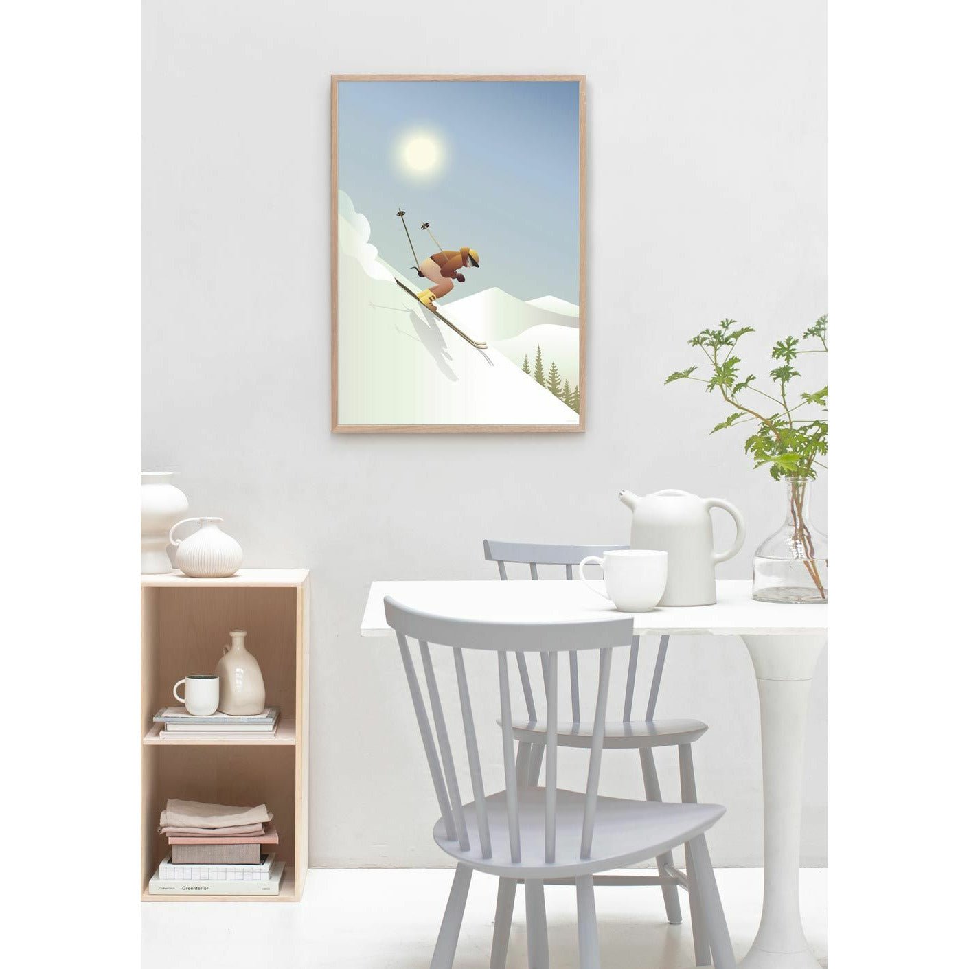Vissevasse Skifahren Poster, 15x21 cm