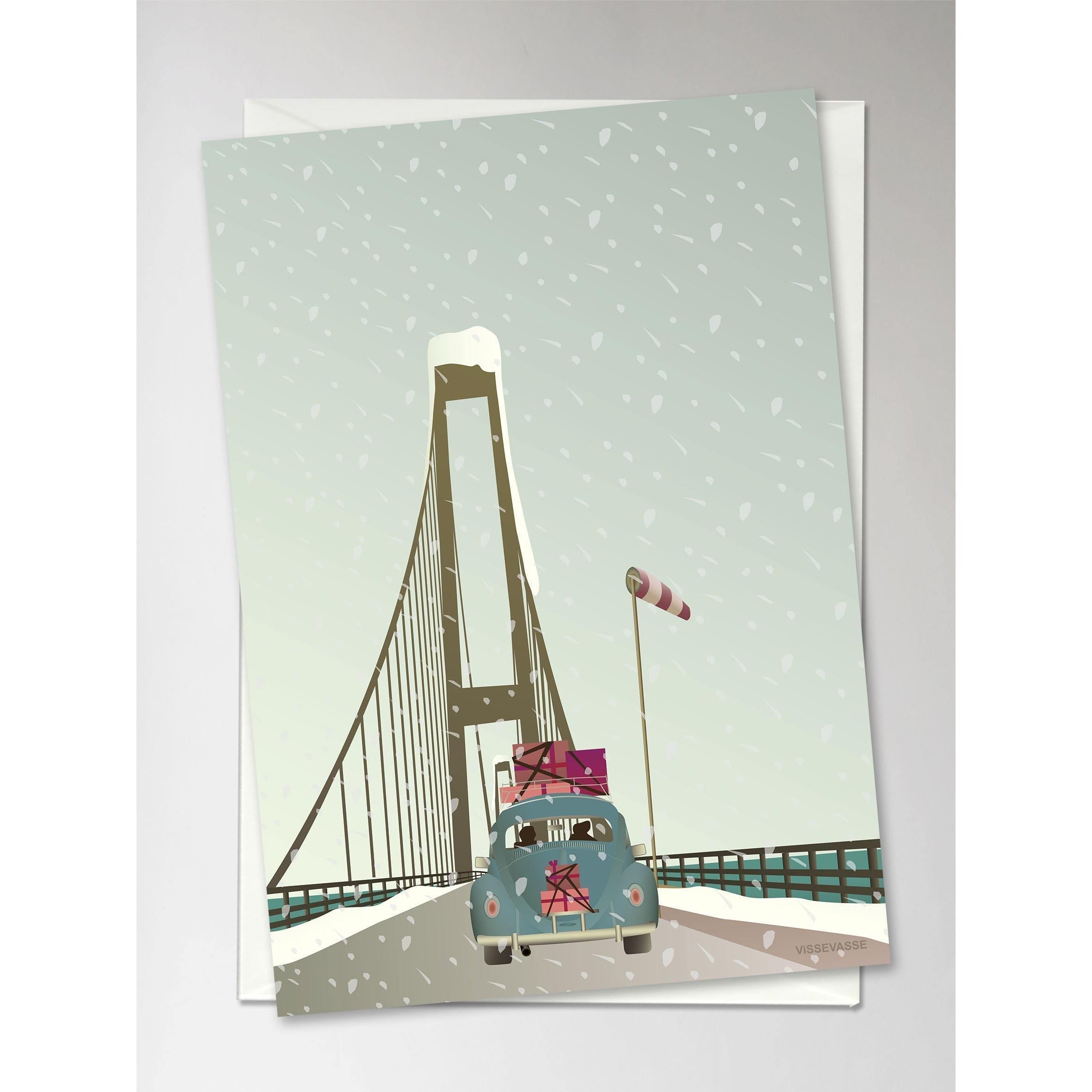 Vissevasse Driving Home For Christmas Greeting Card, 10,5x15cm