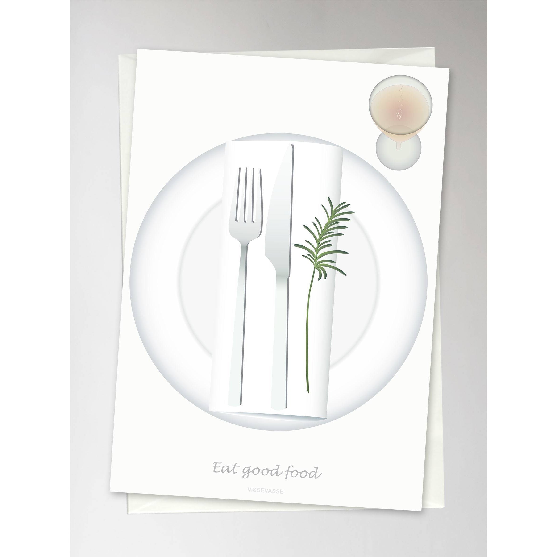 Vissevase Eat Good Food gratulasjonskort, 10,5x15cm