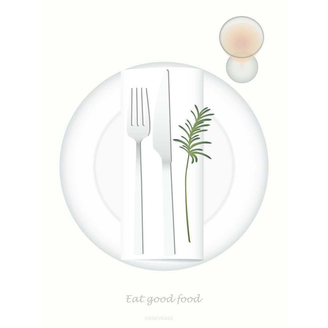 Vissevasse Spis godt mad lykønskningskort, 10,5x15 cm