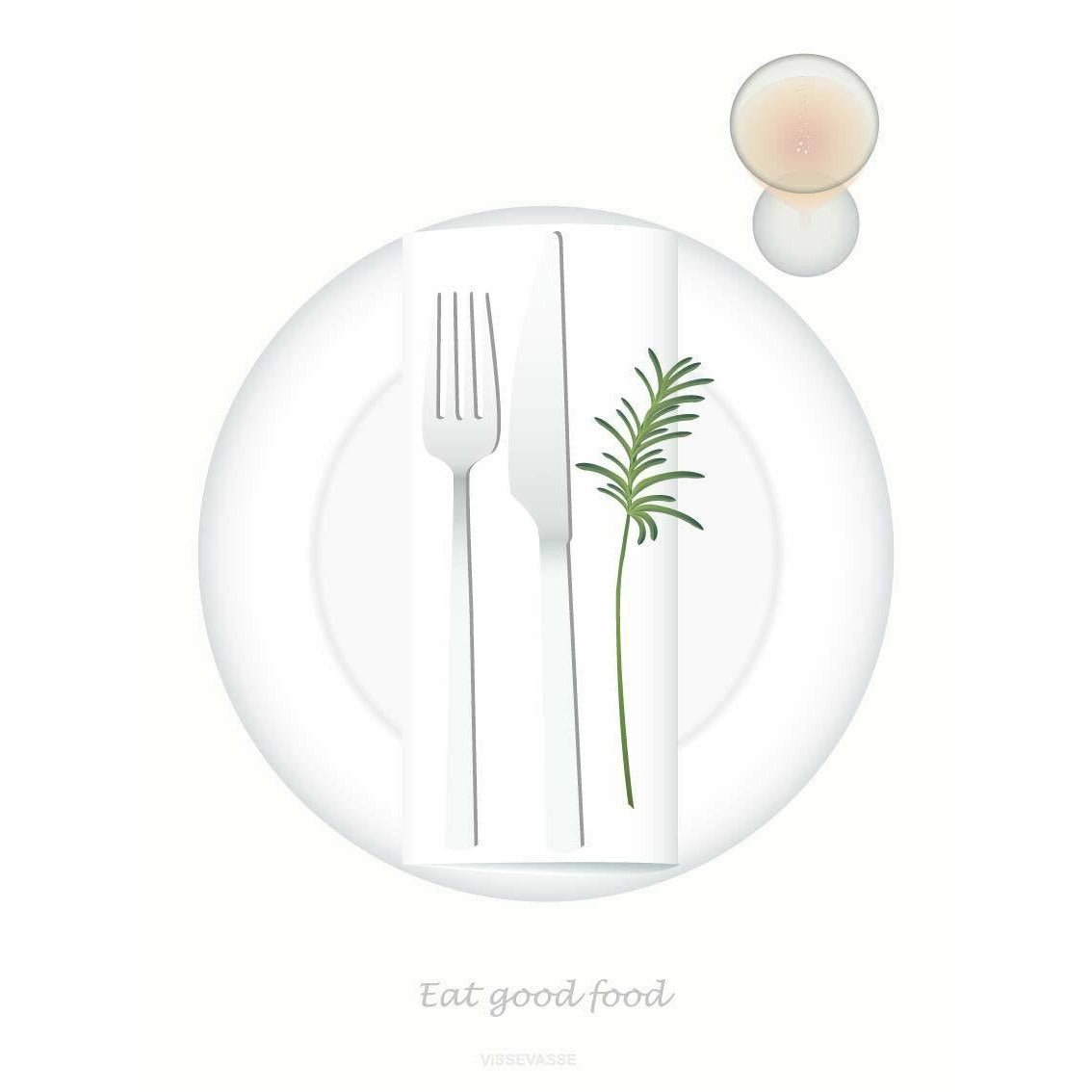 Vissevasse Manger une bonne affiche de nourriture, 30 x40 cm