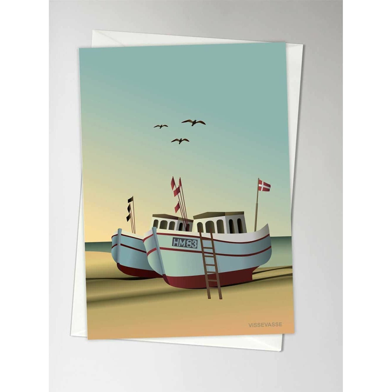 ViSSEVASSE Fiskeboater lykønskningskort, A6