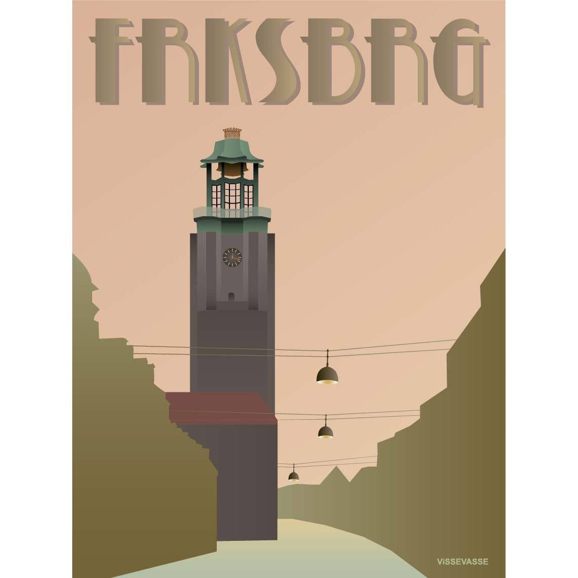 Vissevasse Frederiksberg Poster del municipio, 15 x21 cm