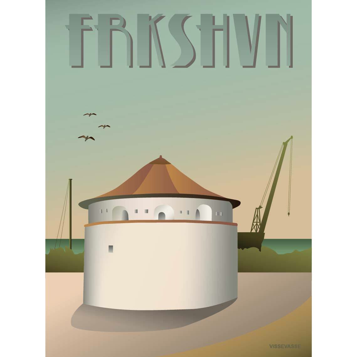 Vissevasse Affiche de la tour en poudre Frederikshavn, 50 x70 cm