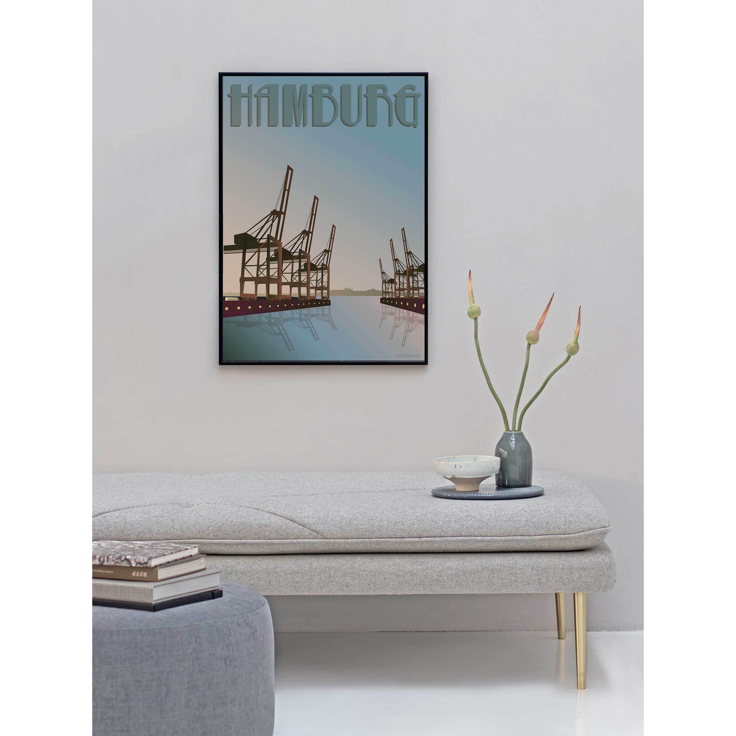Vissevasse Affiche de Hambourg Cranes, 15 x21 cm