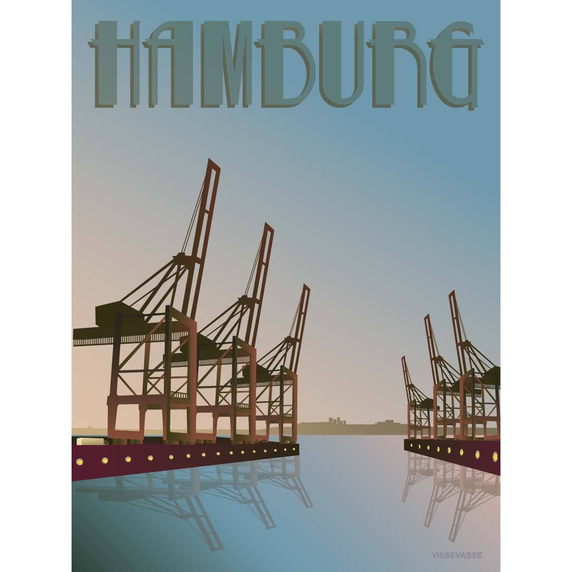Vissevasse Hamburg Cranes海报，15 x21 cm