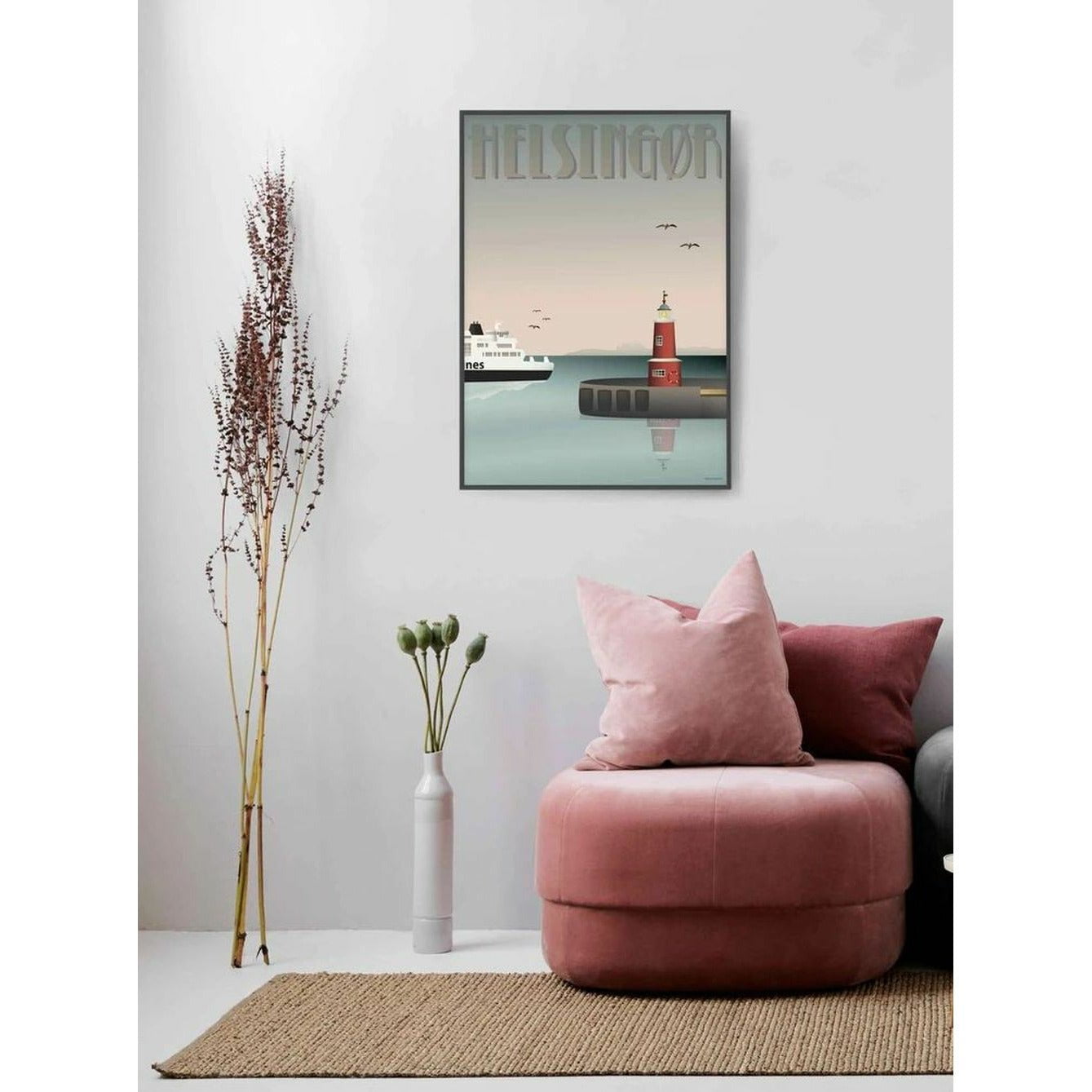 Vissevasse Helsingør havneplakat, 15 x21 cm