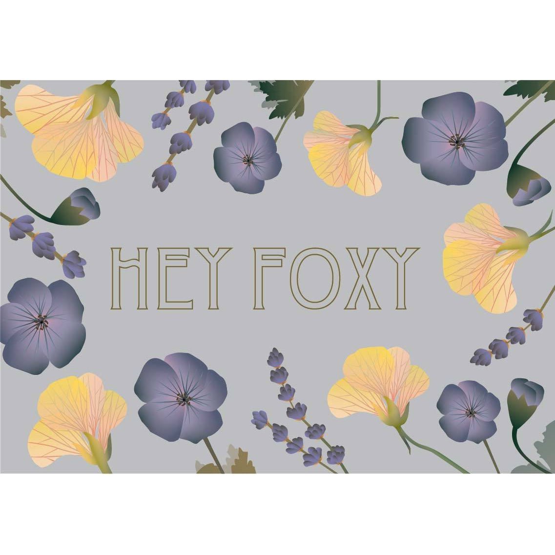 Vissevasse Hey Foxy Flower Bouquet wenskaart, 10,5x15 cm
