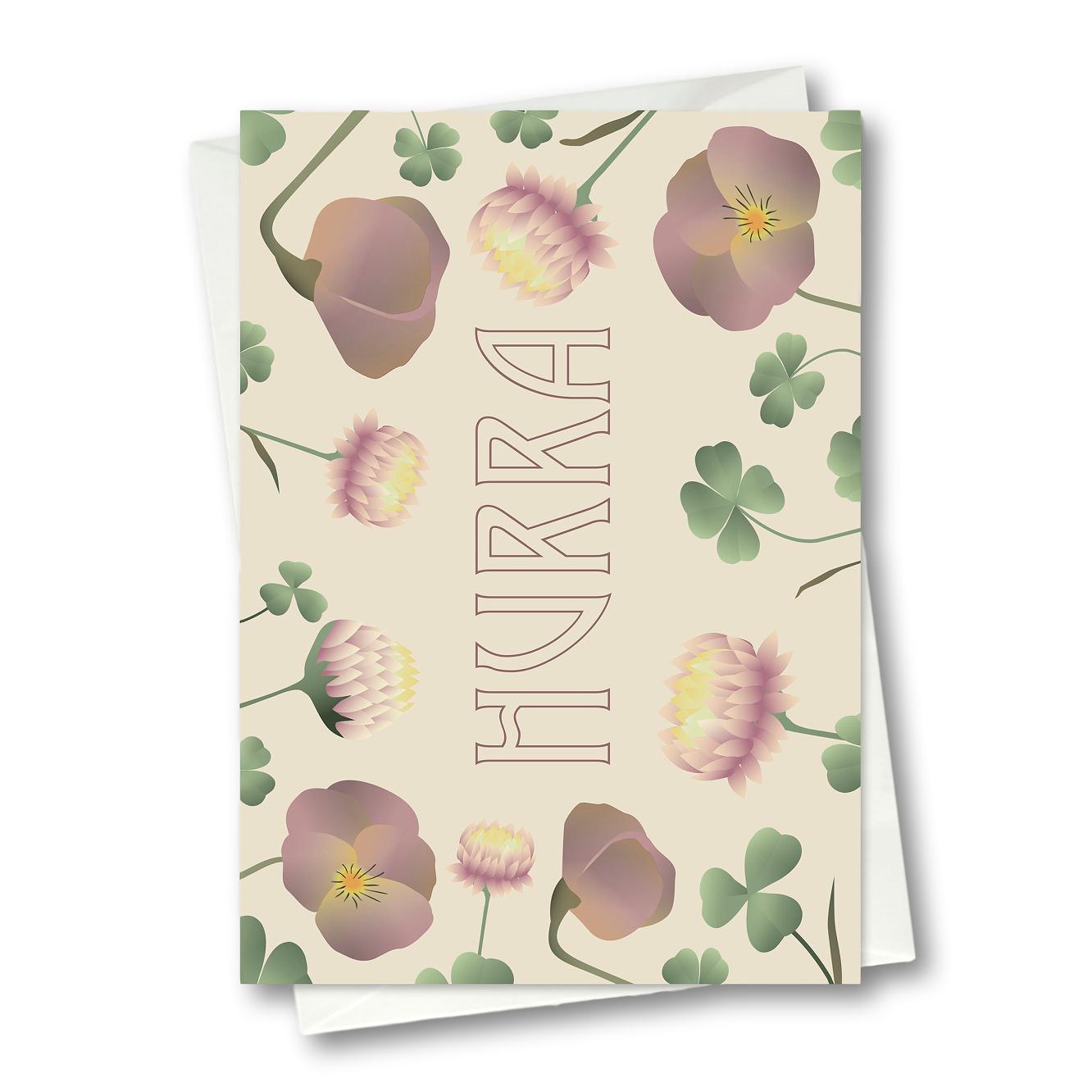 Vissevasse Hurra Flower Bouquet gratulationskort, 10,5x15 cm